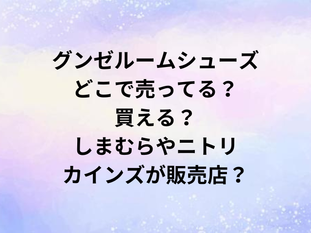 グンゼルームシューズどこで売ってる？買える？しまむらやニトリ・カインズが販売店？